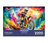 Moto Coffret De Puzzles Anti-Stress, Biker in Galaxy Papier Écologique, Anti-Stress, Pause Bureau, Relax & Créativité Garanties 52x38cm/1000pcs