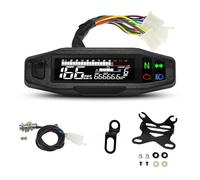 Moto Compteur kilométrique Compteur De Vitesse Universel De Tableau De Bord Numérique De Moto KM/H avec Clignotant Voltmètre Jauge D'huile Tachymètre Tacho Mètres