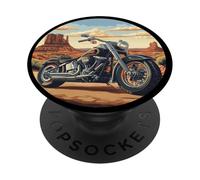 Moto Cool dans Le désert pour Les Motards PopSockets PopGrip Adhésif