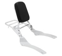 Moto Coussin Sissy Bar Dossier De Selle Passager Pour Yamaha Drag Star V-Star XVS650 Classic (1998-2022) - Coussin Pour Porte-bagages Dossier Passager Arrière(Argent)