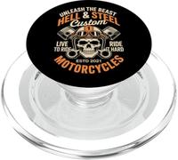 Moto Crâne et Piston Crossbones pour homme PopSockets PopGrip pour MagSafe