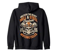 Moto Crâne et Piston Crossbones pour homme Sweat à Capuche