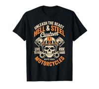 Moto Crâne et Piston Crossbones pour homme T-Shirt