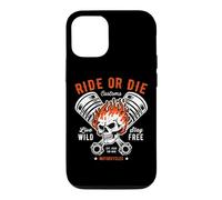 Moto Crâne et Piston Crossbones pour Motard Coque pour iPhone 12/12 Pro