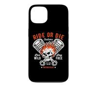 Moto Crâne et Piston Crossbones pour Motard Coque pour iPhone 13
