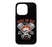 Moto Crâne et Piston Crossbones pour Motard Coque pour iPhone 13 Pro