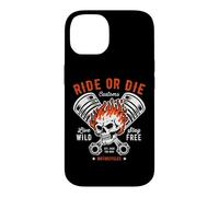 Moto Crâne et Piston Crossbones pour Motard Coque pour iPhone 14