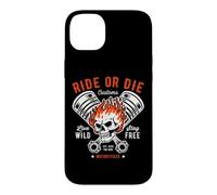 Moto Crâne et Piston Crossbones pour Motard Coque pour iPhone 14 Plus
