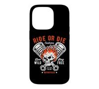 Moto Crâne et Piston Crossbones pour Motard Coque pour iPhone 14 Pro