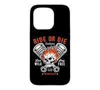 Moto Crâne et Piston Crossbones pour Motard Coque pour iPhone 15 Pro