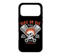 Moto Crâne et Piston Crossbones pour Motard Coque pour iPhone 17 Pro Max