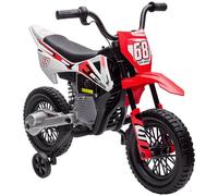 Moto cross électrique dirt bike enfant 12v 2 moteurs 2 vitesses 2,4-5 km/h max. Musiques rouge TU