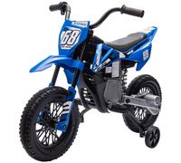 Moto électrique pour enfant - AIYAPLAY - 3 à 6 ans - 2 moteurs 12V vitesse max. 5 km/h - musique - 107x56x70cm - PP et métal - bleu