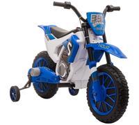 HOMCOM Moto électrique pour enfants à partir de 3 ans vitesse 3-8 km/h bleu