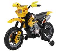 Moto Cross électrique enfant 3 à 6 ans 6 V phares klaxon musiques 102 x 53 x 66 cm jaune et noir