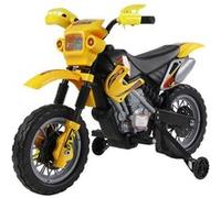 Homcom Moto Cross électrique enfants à partir de 3 ans 6 V phares klaxon musiques 102 x 53 x 66 cm jaune et noir