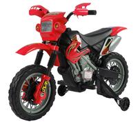 Moto cross électrique enfant 3 à 6 ans 6 V phares klaxon musiques 102 x 53 x 66 cm rouge et noir