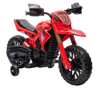 AIYAPLAY Moto électrique Enfants, Moto Cross pour Enfants avec Batterie 6 V, 2 Moteurs, klaxon et Roues d'entraînement, 3 à 8 Ans, Charge 30KG, Rouge