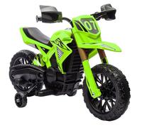 Moto cross électrique pour enfants 3-8 ans - AIYAPLAY - batterie 6 V, 2 moteurs, klaxon et roues d'entraînement, charge 30KG - vert