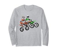 Moto Cross pour Enfants Moto Cross pour Enfants Manche Longue, Unisexe pour Adultes, Gris Chiné, M