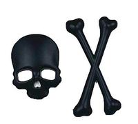 Moto Crossbones crâne démon Logo métal emblème Insigne Autocollant réservoir Autocollant café Camion (Noir)