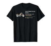 Moto Dad Balancing Life and Miles Fathers Day Rider T-Shirt