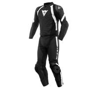 Dainese Avro 4, costume en cuir 2pcs. 110 Noir Mat/Noir Mat/Blanc Noir Mat/Noir Mat/Blanc