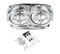 Moto De Phare Avant pour Road pour Glide EFI FLTRI 1998-2013 Kit D'assemblage De Phares Doubles pour Moto De 5,75 Pouces(Chrome 1)