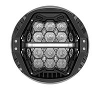 Moto De Phare Avant pour Softail pour Slim pour Fat pour Boy 7" Pouces Phare De Moto DRL Angel Eyes Lampe Projecteur Phare(White DRL)