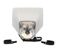 Moto De Phare Avant pour Te 250 300 FE 350 450 Moto Phare Plaque Avant Lampe Halogène H4 Pit Dirt Bike Motocross Accessoires Phare(H4 Headlight-White)