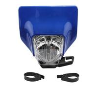 Moto De Phare Avant pour Te 250 300 FE 350 450 Moto Phare Plaque Avant Lampe Halogène H4 Pit Dirt Bike Motocross Accessoires Phare(H4 Headlight-Blue)