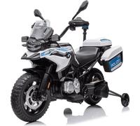 Moto de police électrique 12V - BMW F850 GS - 3 à 6 ans - avec feux de police - Blanc