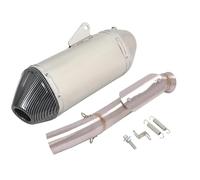 Moto D'échappement Pour CF MOTO Pour 800MT Pour CF 800-5A Silencieux D'échappement Tuyau Liaison Intermédiaire Système Complet Tuyau Modifier Sans Lacet(Black Gray)