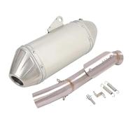 Moto D'échappement Pour CF MOTO Pour 800MT Pour CF 800-5A Silencieux D'échappement Tuyau Liaison Intermédiaire Système Complet Tuyau Modifier Sans Lacet(Argent)