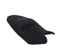 Moto Discovery Housse de Selle Compatible avec Yamaha T-Max 530 2017-2019 Noire avec Coutures Bleues et Logo Bleu