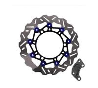 Moto Disque de frein Pour NMAX155 Disque Frein | Kit d'adaptateur d'étrier de Rotor vague disque flottant 2017-2024 disque de frein de 267MM(Blue)