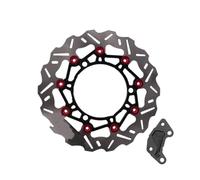 Moto Disque de frein Pour NMAX155 Disque Frein | Kit d'adaptateur d'étrier de Rotor vague disque flottant 2017-2024 disque de frein de 267MM(Red)