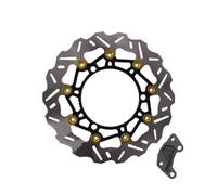 Moto Disque de frein Pour NMAX155 Disque Frein | Kit d'adaptateur d'étrier de Rotor vague disque flottant 2017-2024 disque de frein de 267MM(Yellow)