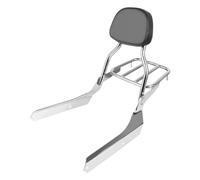 Moto Dossier Coussinet Porte-bagages Et Dossier Pour Moto Pour Pour Shadow ACE VT400 Aero VT750 C2 RC44 2006-2013 Avec Coussin De Arrière Amovible Sissy Bar Passager(Argent)