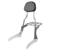 Moto Dossier Coussinet Sissy Bar Arrière Pour Moto Pour Pour Vulcan VN900 Pour Custom Classic (1996-2018) Avec Coussin De Siège Et Dossier Amovible Sissy Bar Passager(Argent)