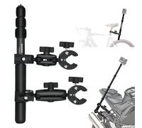 Moto Double Caméra Support Guidon 43” Bâton Compatible pour Insta360 X6-X | 43"/110cm Aluminium Télescopique Perche,360°Rotule pour Motos, Vélos, UTV Quad,POV, Enregistrement Vlogs Balades Plein Air