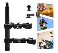Moto Double Pince Support, 59" Selfie Perche Compatible pour Insta 360 X5-X | Très Résistant Vélo Guidon Fixation avec 59" Invisible Pôle compatible pour GoPro 13-3,D'action Caméra Accessoires pour ATV