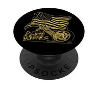Moto Drapeau Américain Patriotique Biker PopSockets PopGrip Adhésif