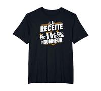 Moto drôle Motard Cross Humour La Recette du Bonheur Rigolo T-Shirt, Homme Grandes Tailles, Noir, 2X Tall