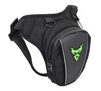 Moto Drop Leg Bag Oxford Taille Pack pour Hommes Femmes Bum Hip Fanny Ceinture Sac À Main Pochette Voyage en Plein Air Randonnée Cyling Cuisse Sac À Dos (Noir(Vert))