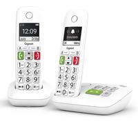 MOTO-E290A Duo - Téléphone Fixe Sans Fil Blanc Avec Répondeur Intégré, 2 Combinés Avec Grand Écran Rétroéclairé, Larges Touches, Fonction Blocage D'Appels [Version Française]