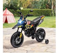 Moto électrique enfant 12V avec stabilisateurs, sunny yellow, 106,5 x 56 x 80 cm