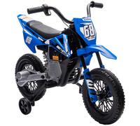 Moto électrique pour enfant - AIYAPLAY - 3 à 6 ans, 2 moteurs 12V vitesse max. 5 km/h, musique - 109,5x60x72,5cm - PP métal - bleu