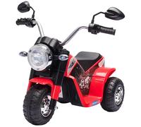 Moto électrique enfant chopper tout-terrain 6 V 20 W marche AV AR 3 roues effets lumineux et sonores rouge noir