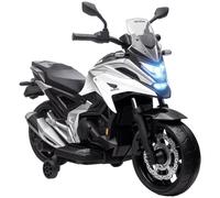 Moto électrique enfant honda nc750x - musiques, feux av led, entrée usb mp3 jack - 2 roues auxiliaires blanc TU